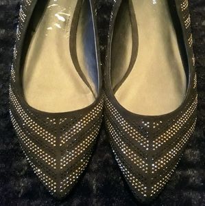 Call It Spring Black and Silver Sparkle Flats